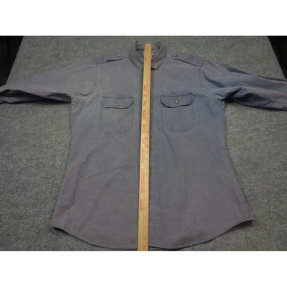 Vintage Banana Republic Shirt Mens Large Blue Chambray Workwear Hong Kong 90s